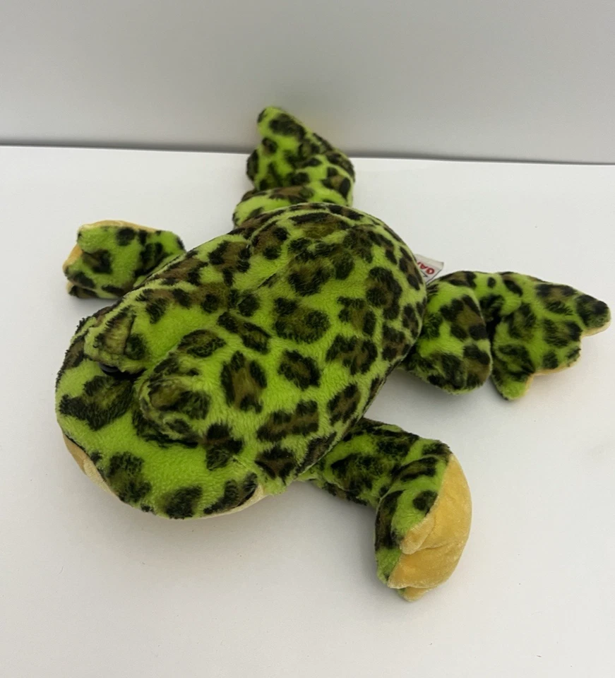 GANZ Webkinz BullFrog 9" Plush NO Code HM114 Green Yellow Black Reptile Stuffie - Image 2 of 4