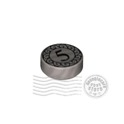 1x LEGO 98138pb023 Tile Decorated Coin 1x1 Flat Silver | 6078241