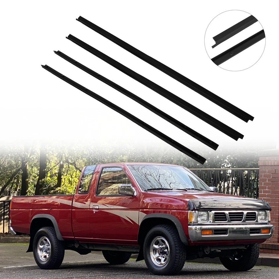For 1986-1994 Nissan Hardbody Pickup D21 4PC Front Window Molding Trim Seal Belt Foto 3 de 4