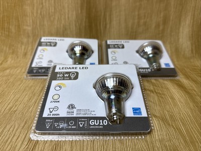 3 IKEA LEDARE LED BULB GU10 50W 380L 2700K 25000H Dimmable Energy* 704.568.69
