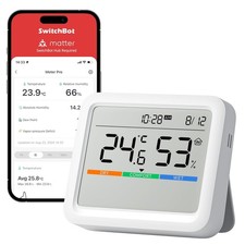 Image of SwitchBot Thermometer, Temperature and Humidity Meter with Date and Time, Outdo