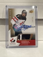 Donovan Sebrango 136/199 Auto Patch 2020 Team Canada Juniors Florida Panthers 