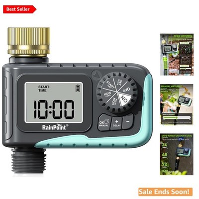 Programmable Brass Garden Hose Sprinkler Timer with Rain Delay and Manual Mode