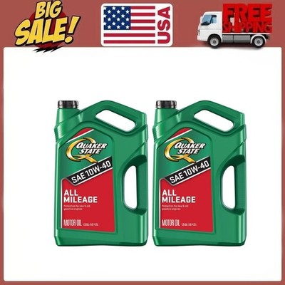 2 Packs Quaker State All Mileage 10W-40 Motor Oil, 5 Quart