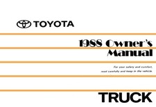 1988 Toyota Pickup Owners Manual 1988 Toyota Pickup Owners Manual