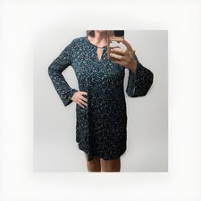 NWT MK Michael Kors Scoop V-Neck Essentials Dress Multi Color SZ M