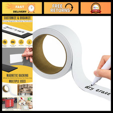 Magnetic Tape Roll 2" x 50ft - Strong Adhesive, Dry Erase Labeling, Crafting Too