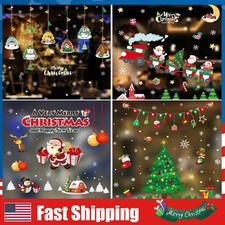 1/3x Removable Christmas Window Clings Decals Snowflake Santa Claus Showcase DIY