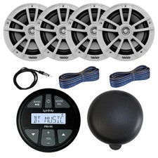 Infinity Marine Bluetooth Stereo Receiver, 4x 6.5" 225W Speaker, Accessories