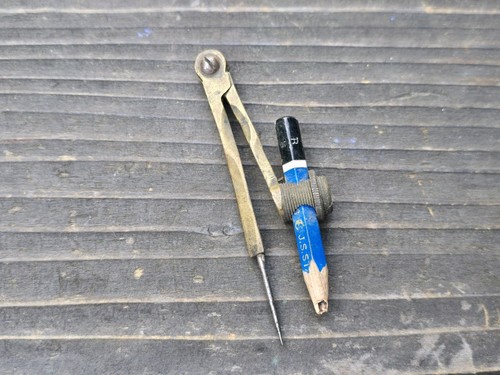 Vintage Old School Brass Drawing Compass 10cm/4"   Draughtsman Compasses