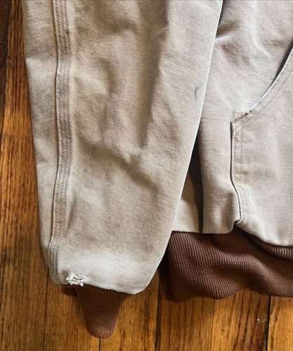 Vtg Y2K Carhartt Hooded Lined J160 Sandstone Work Jacket UNION XL 48” CHEST - Picture 4 of 15