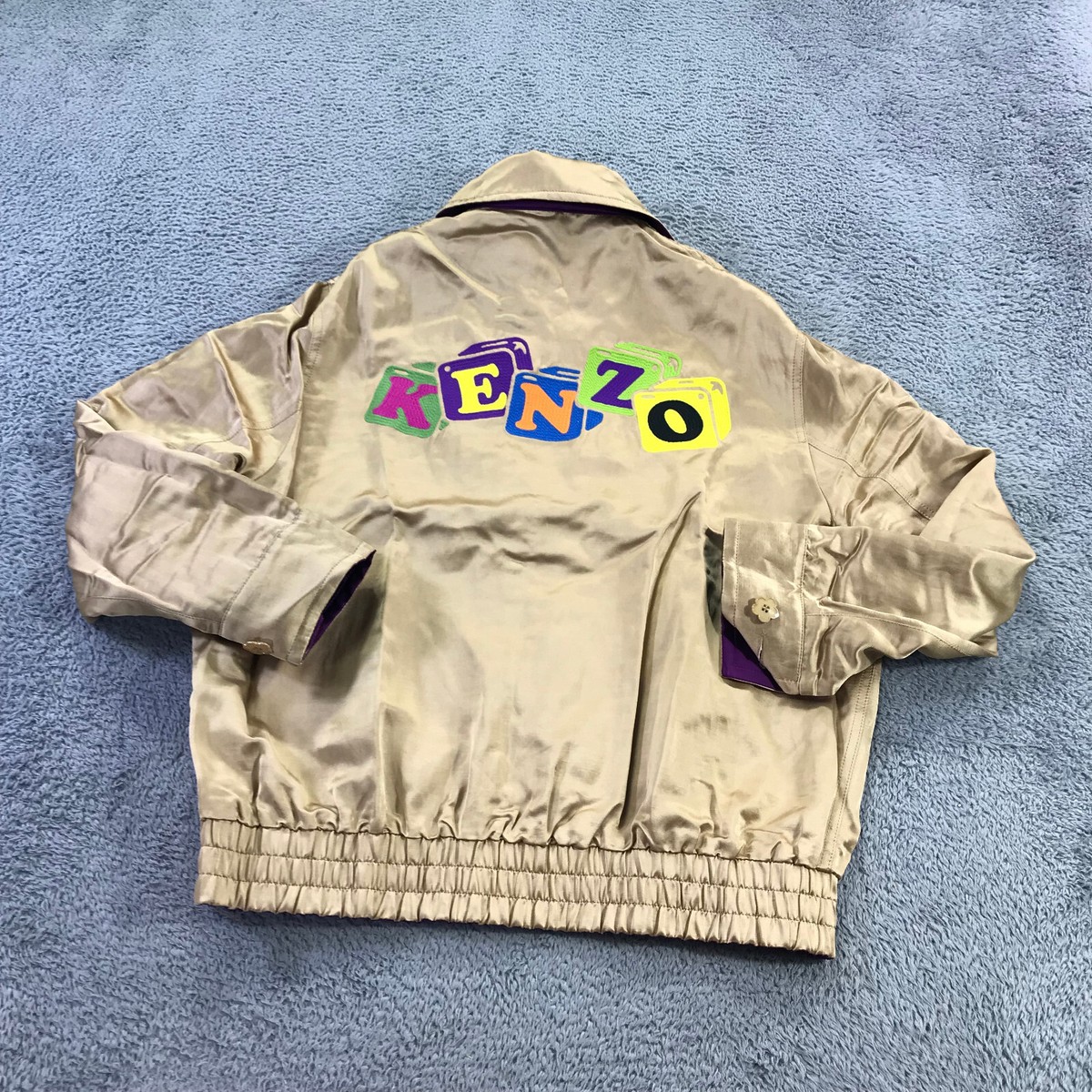 Kenzo Jacket Womens Medium Boke Boy Reversible Tour Full Zip Satin