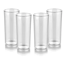Plastport Unbreakable Polycarbonate Highball Tumblers, 4-Piece Clear Set