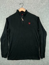 Chaps Boys Teen XL 18 Black Sweater Collard Ribbed 1/4 Zip Pullover Sweatshirt