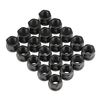 20 PCS OPEN END LUG NUTS BULGE ACORN 1/2''X20 WHEEL NUT BLACK FINISH For FORD