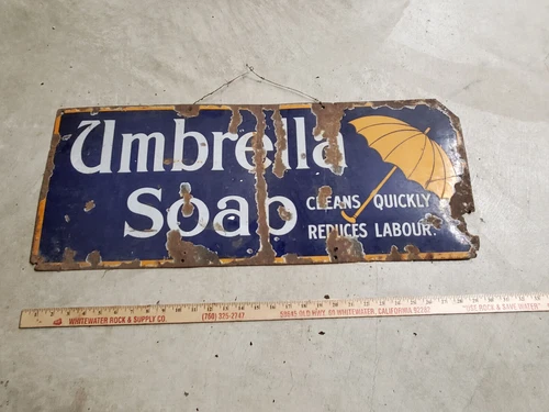 Vintage Porcelain Enamel Sign Board Indo Burma Myanmar oil gas license plate