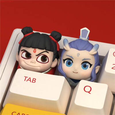 Anime Ne Zha 2 Nazha Aobing Aoguang Resin Keycap Custom for Mechanical Keyboard