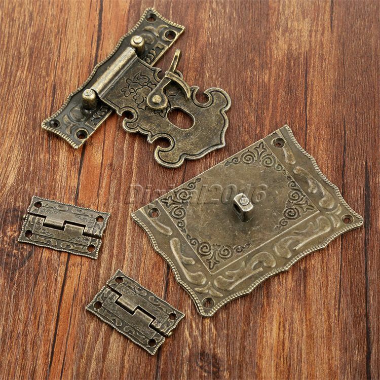 Antique Bronze Jewelry Box Latch Hasp Buckle Toggle Clasp Hook