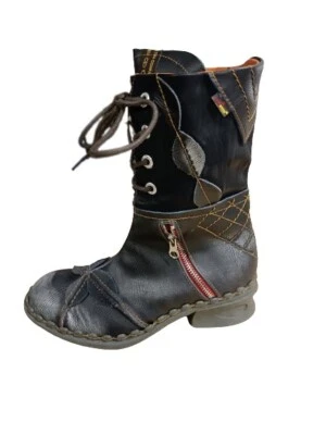 TMA EYES TMA 5707 Damen Boots Echtleder Stiefeletten gefüttert schwarz Gr. 36 Neu