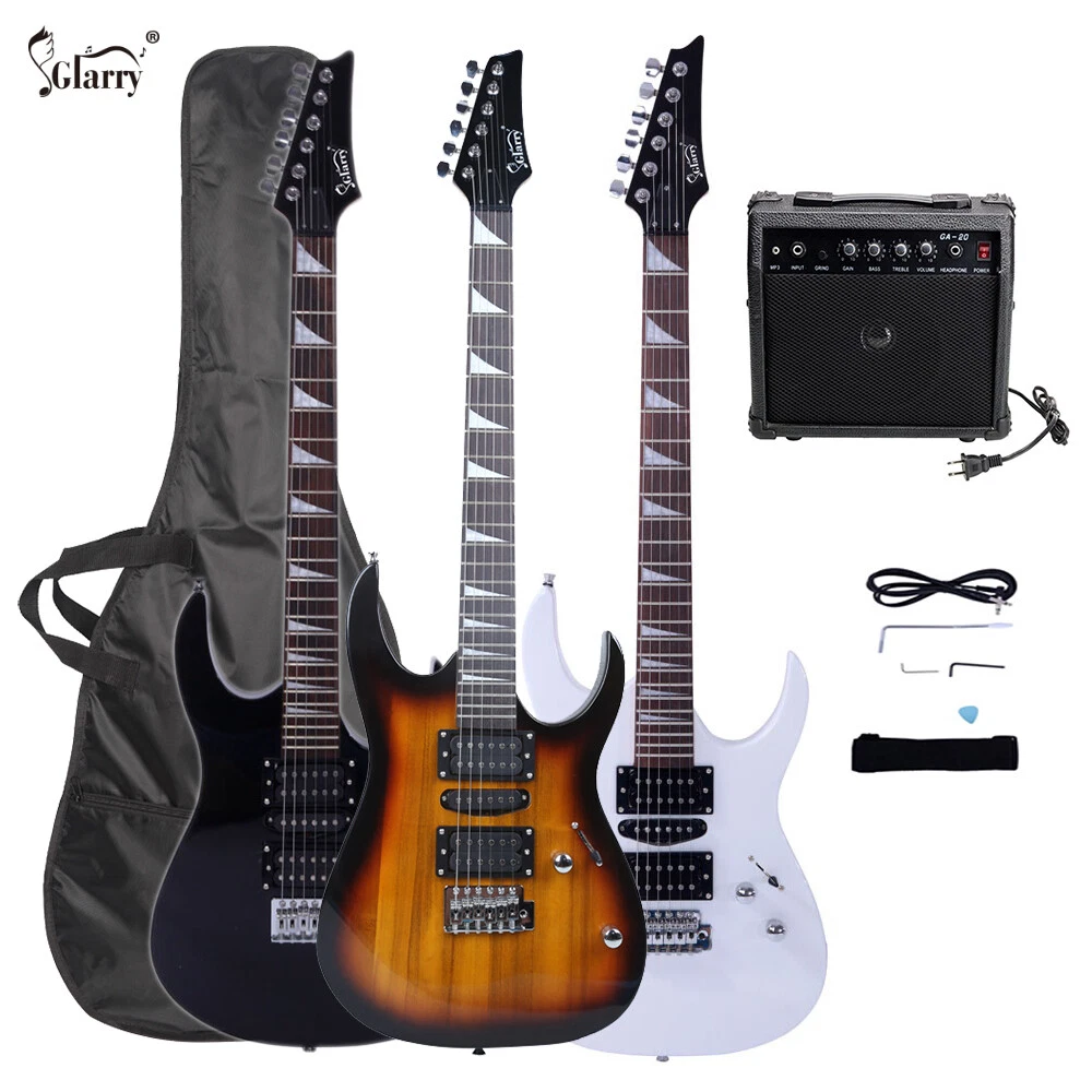 Glarry 170 HSH Pickup Rosewood Electric Guitar Kit w 20W Amplifier