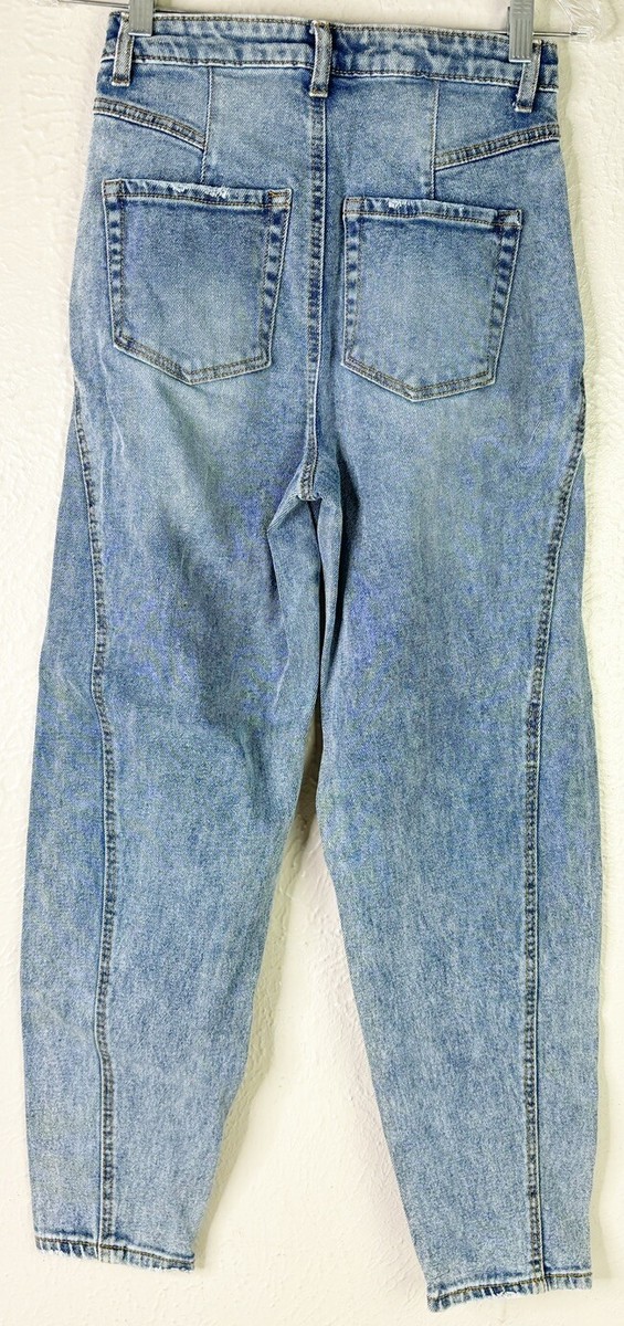 SO Balloon Jean High Rise Sz 1 (Actual 25x26) Pleat Baggy