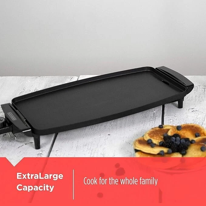 Plancha eléctrica antiadherente BLACK+DECKER con temperatura controlada 6 porciones Foto 2 de 4