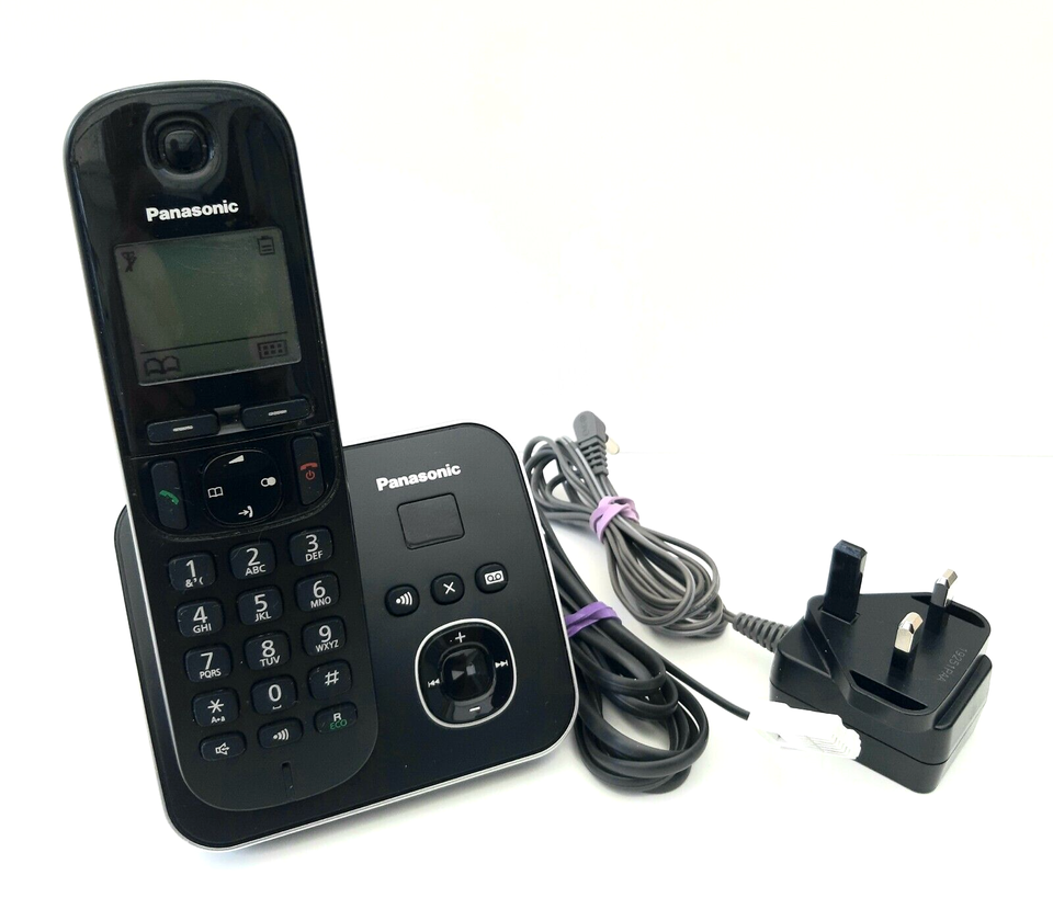 Panasonic KXTG6801E Cordless Phone Answering Machine with batteries call block eBay