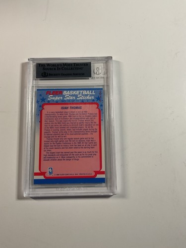 1988 FLEER STICKER #10 ISIAH THOMAS PISTONS HOF BGS 7.5 Nm+ - Picture 2 of 2