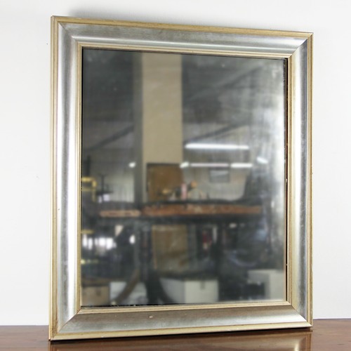 Specchio con cornice argento da parete in legno rettangolare antico vintage - Picture 10 of 13