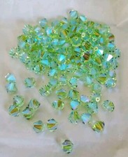 Swarovski Crystal 5328 6mm bicone beads, Chrysolite AB2X 12pcs