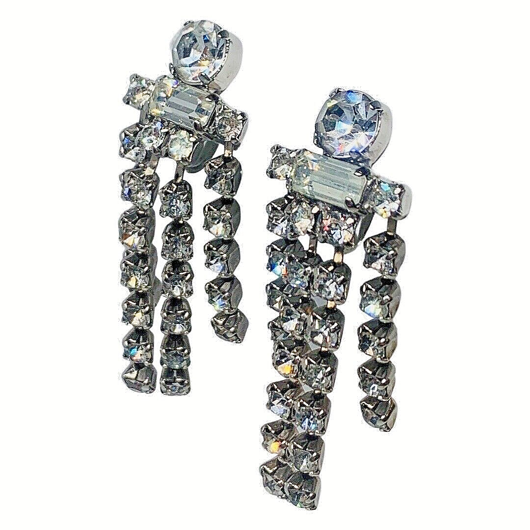 Rhinestone  Earrings Formal Dangle Statement Wedd… - image 2