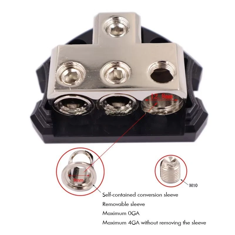 1 x 0 Gauge input 3 x 0 Gauge Output Audio Power Ground Amp Distribution Block - Image 4 of 4