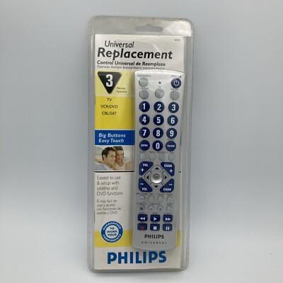 Philips Universal Replacement Remote Big Buttons Easy Touch TV VCR DVD PM335 NEW