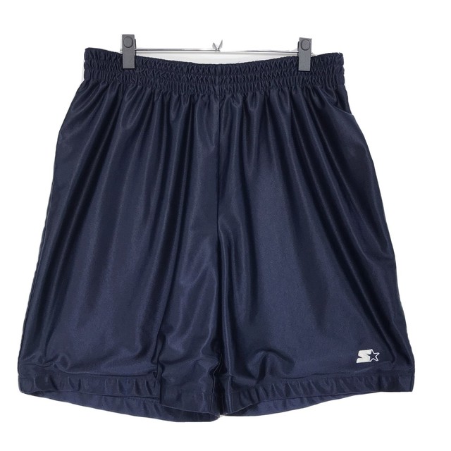 Starter REVERSIBLE Basketball Shorts Mens Sz L Large Navy Blue Satin