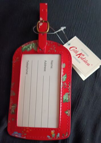 BNWT New Cath Kidston ID Luggage Tag Red Spray Flowers Travel For Suitcase Bag - Afbeelding 1 van 3