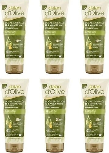 SET OF 6 DALAN d'OLIVE OIL HAND BODY FACE MOISTURIZER CREAM 60ml