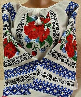 Ukrainian Embroidered Blouse women flowers Sorochka Vyshyvanka Tradition S-XXXXL 