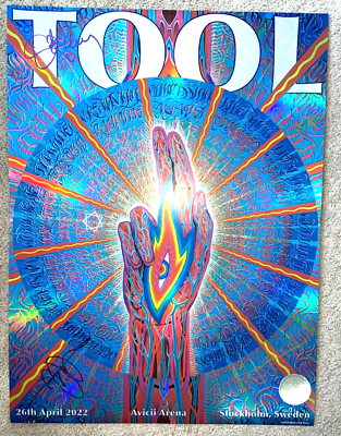 Tool Band Signed Poster Stockholm Tour Concert April 26 2022 /500