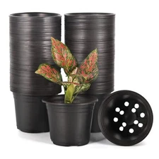 100Pack 0.5 Gallon Plastic Plant Nursery Pots Seed Starting Pot Flower Container