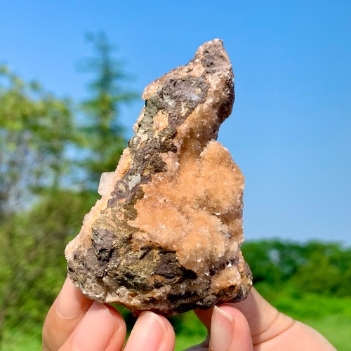 Zeolite arancione rara naturale 103G con esemplare minerale di apofillite - Foto 3 di 20
