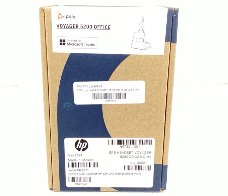 Poly Voyager 5200-M Office Headset + Base, Microsoft Teams Certified 7S3Y4AA#ABA - Image 4 of 4