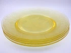 Vintage Hazel Atlas Florentine Yellow Depression  Salad Plate Lot 8 3/8"