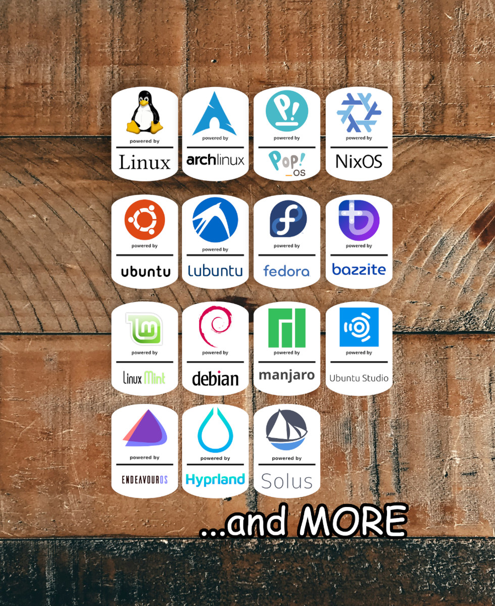 Linux PC Case Stickers - Choose one!