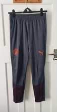 Mens Puma Manchester City Training Tracksuit Bottoms Sz M Slim Fit Elastic Waist
