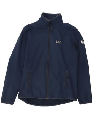 JACK WOLFSKIN Mens Tracksuit Top Jacket UK 36/38 Small Navy Blue Polyester DP03