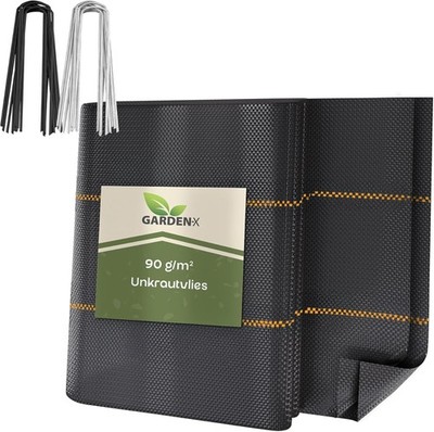   Unkrautvlies Bodengewebe Geotextil Folie 90g/m² Unkrautgewebe + 50 Erdanker  