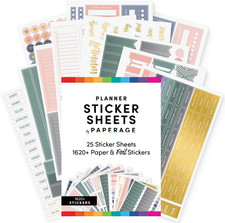 Planner Stickers, Multicolored Gold Foil Accessories for Planners, Calendars,