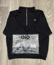 ALO Yoga Unisex 1/4 Zip Dark Gray Pullover Sweatshirt Mock Neck Size M