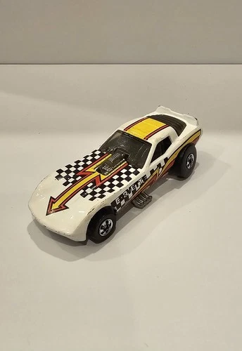Hot Wheels Poppa Vette Vtg #2528 Tough Corvette Checkered Funny Car —FAST SHIP!