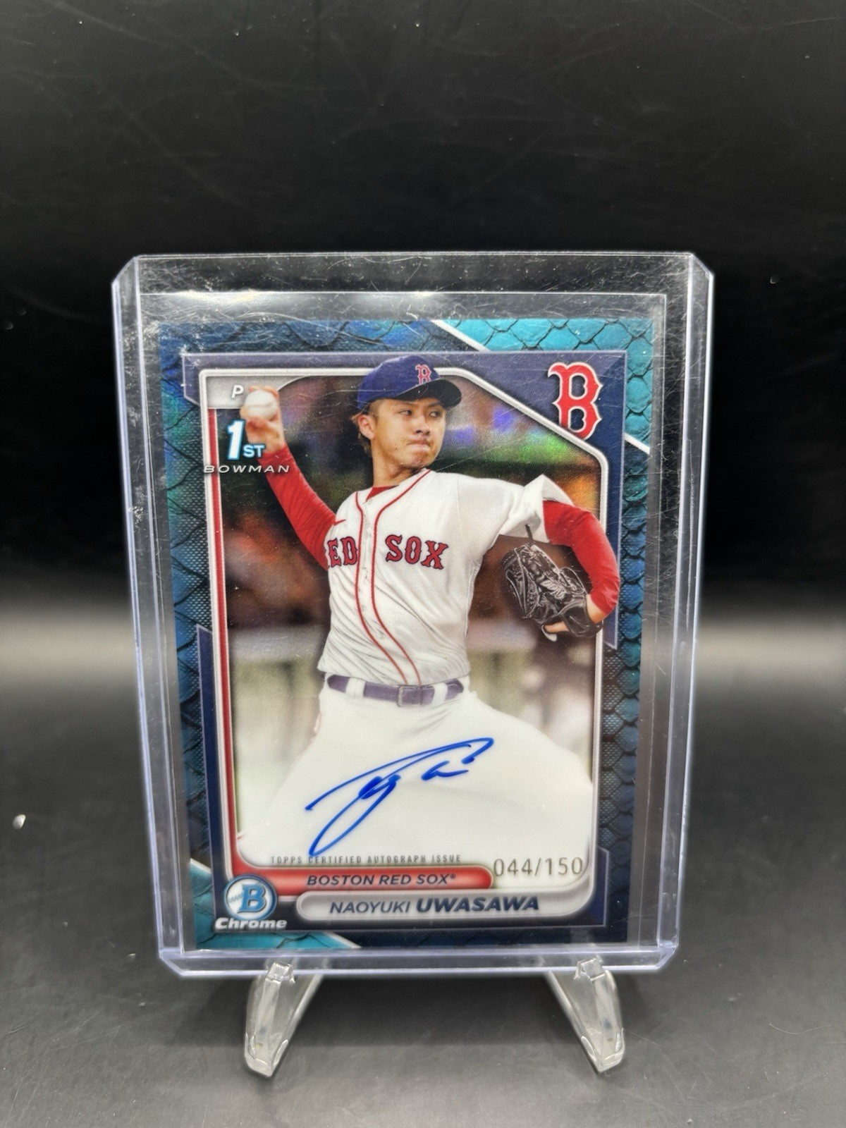 2024 1st Bowman Chrome Naoyuki Uwasawa Blue Reptilian Auto /150 #CPA-NU Red Sox